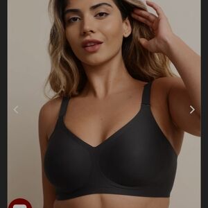 Comfelie Soft-V Wireless Black Bra W-shaped Support OEKO-TEX 100 Standard  2XL.